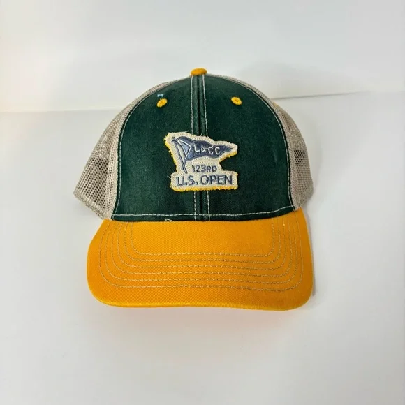 Ahead 123rd US Open LACC Golf Trucker Hat Green Gold Mesh Snapback Classic Cut - Picture 1 of 3